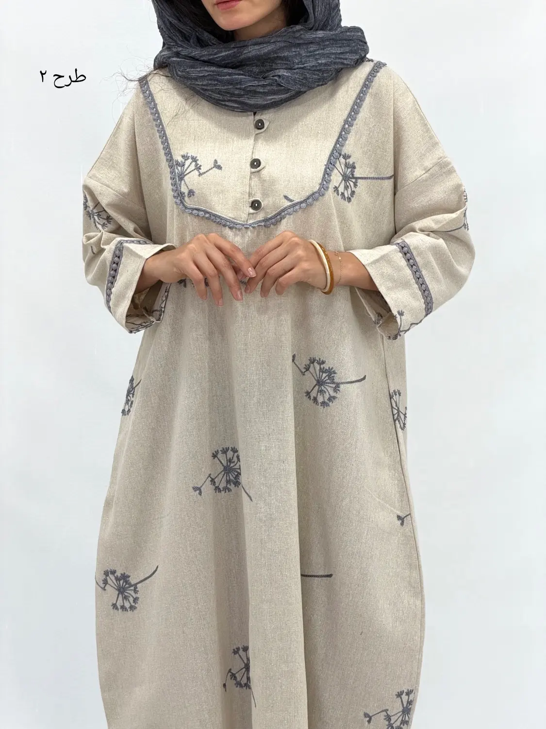 کفتان لینن گلدوزی ترک جان سو